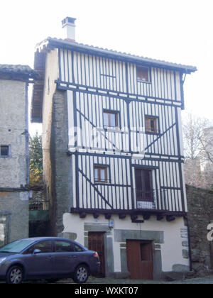 Picturesque Building In The Village In The Pool. December 8, 2011. La Alberca Castilla Y Leon Spain Europe. Travel tourism street photography. Stock Photo