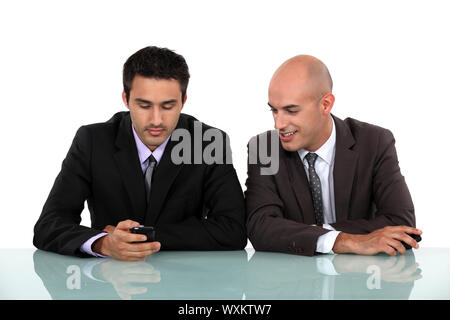 two businessman having a pleasant conversation Stock Photo