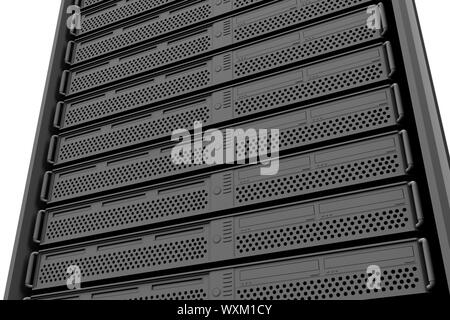 Row of tower servers in data centre Stock Photo