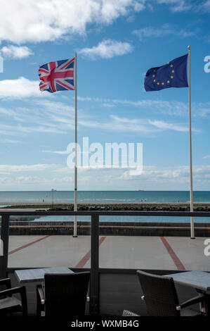 EU and European flags Stock Photo