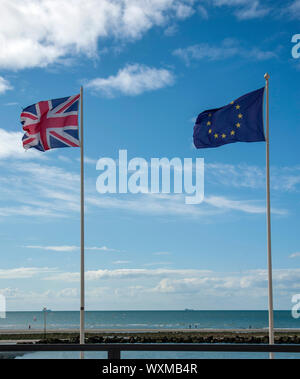 EU and European flags Stock Photo