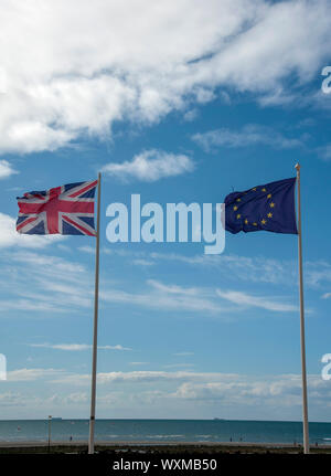 EU and European flags Stock Photo