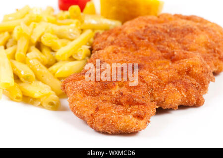 Selective focus on tje wiener schnitzel Stock Photo