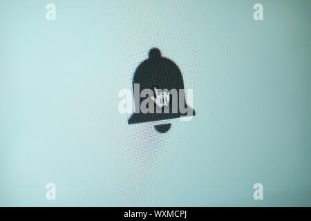 Close up Gray bell button on a  white background. Stock Photo