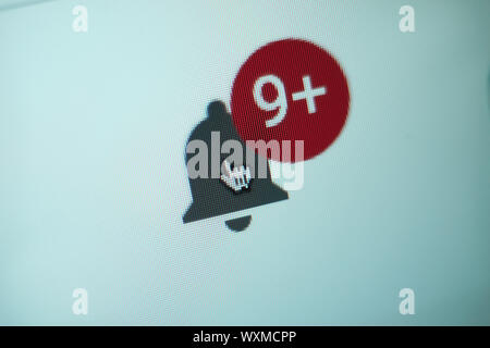 Close up Gray bell button on a  white background. Stock Photo