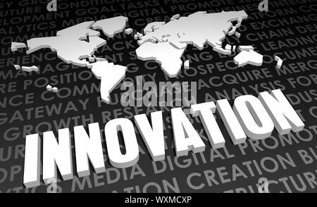 Innovation Industry Global Standard on 3D Map Stock Photo