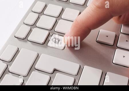 Selective focus on the lock button Stock Photo