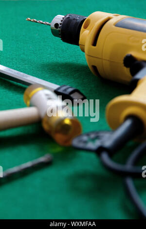 close up image of drill,construction equipment Stock Photo