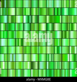 Set of Realistic emerald gradients. Vector gems collection for border, frame, ribbon design Stock Vector