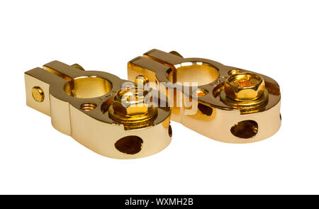 Positive and negative contact terminal CAR battery Stock Photo - Alamy