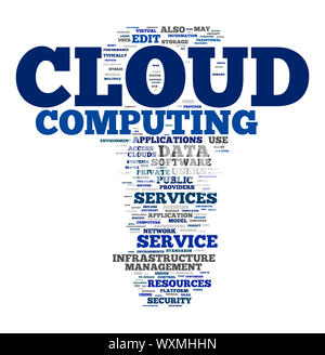 An image of a cloud computing text cloud Stock Photo