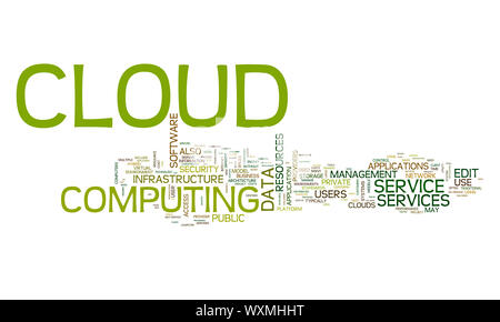 An image of a cloud computing text cloud Stock Photo