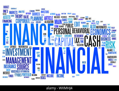 An image of a nice financial text cloud Stock Photo