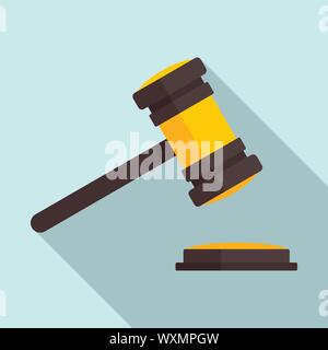 Judge gavel icon. Flat illustration of judge gavel vector icon for web design Stock Vector