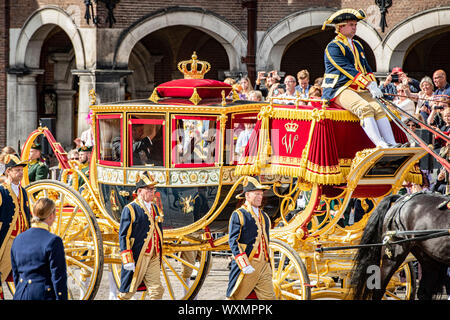 DEN HAAG, 17-09-2019, Prinsjesdag, the annual presentation of Government Policy to the Parliament by King Willem Alexander. In The Netherlands Prinsjesdag or Prince's Day is held every year on the third Tuesday in September. Credit: Pro Shots/Alamy Live News Stock Photo