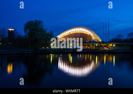 house of the cultures in the world in Berlin at the river Spree Stock Photo