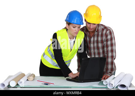 Architect and builder Stock Photo