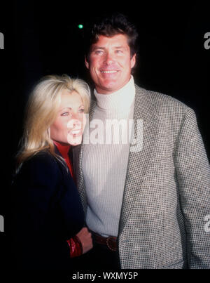 Beverly Hills, California, USA 13th December 1994 Actress Pamela Bach and actor David Hasselhoff attend 20th Century Fox's 'Nell' Premiere on December 13, 1994 at Academy Theatre in Beverly Hills, California, USA. Photo by Barry King/Alamy Stock Photo Stock Photo