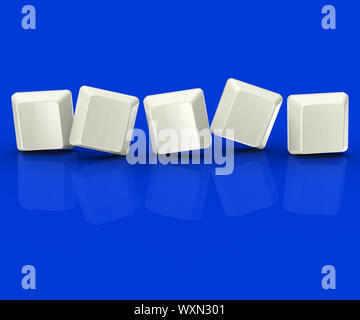 Five Blank Blocks Showing Background For 5 Letter Word Stock Photo
