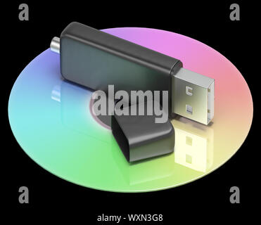 Usb And Dvd Memory Showing Portable Storage Stock Photo