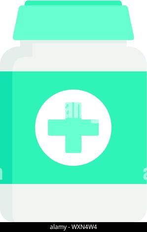 Pills box for pet icon. Flat illustration of pills box for pet vector icon for web design Stock Vector