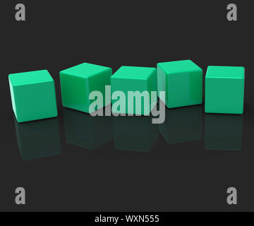 Five Blank Blocks Showing Copyspace For 5 Letter Word Stock Photo