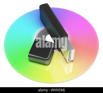 Usb And Dvd Storage Showing Portable Memory Stock Photo