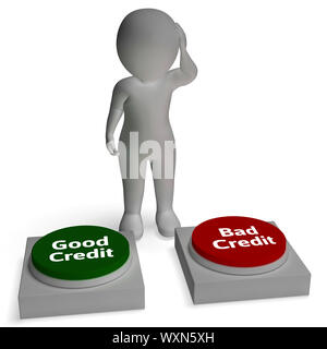 Good Bad Credit Shows Financial Rating Stock Photo