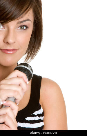 Microphone Girl Stock Photo