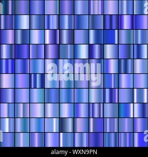 Set of Realistic sapphire gradients. Vector gems collection for border, frame, ribbon design Stock Vector