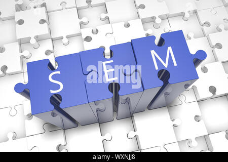 Search Engine Marketing - puzzle 3d render illustration Stock Photo