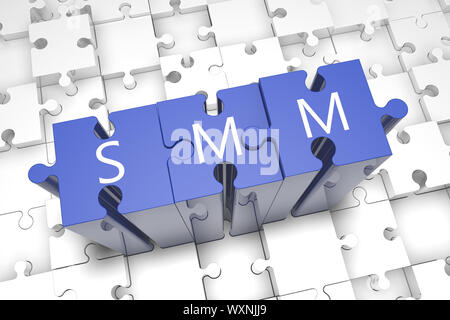 Social Media Marketing - puzzle 3d render illustration Stock Photo