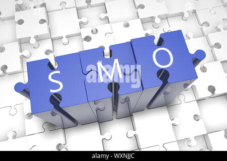 Social Media Optimization - puzzle 3d render illustration Stock Photo