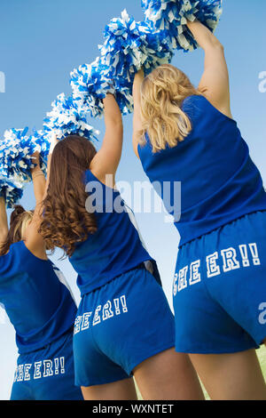 Back View of Cheerleaders Stock Photo