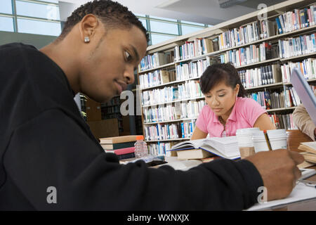 Students Studying at the Library Stock Photo