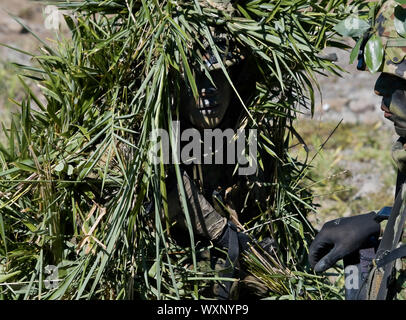 Yamato, Japan. 17th Sep, 2019. Sniper of Japan Ground Self-Defense Force take part in the shooting training of the joint military exercise 'Orient Shield 2019' in Kumamoto, Japan on Tuesday, September 17, 2019. Photo by Keizo Mori/UPI Credit: UPI/Alamy Live News Stock Photo