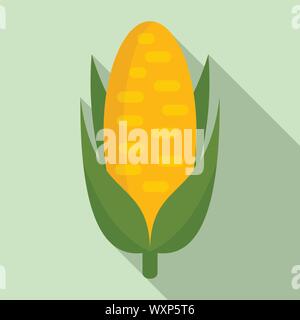 Sweet corn icon. Flat illustration of sweet corn vector icon for web design Stock Vector