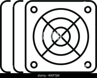 Mining farm cooler icon. Outline mining farm cooler vector icon for web design isolated on white background Stock Vector