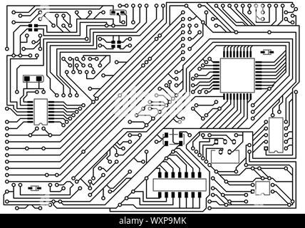 Hi-tech black and white industrial electronic light green background Stock Photo