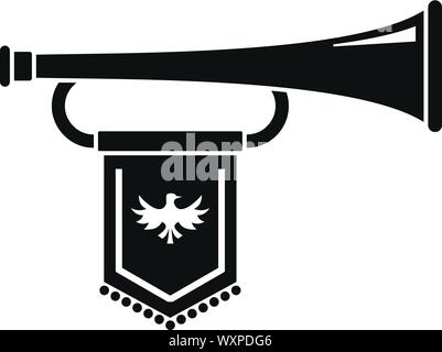 Knight trumpet icon. Simple illustration of knight trumpet vector icon for web design isolated on white background Stock Vector