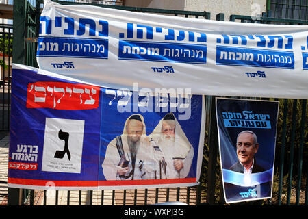 Israel. 17th Sep, 2019 Elections to the 22st Knesset Stock Photo