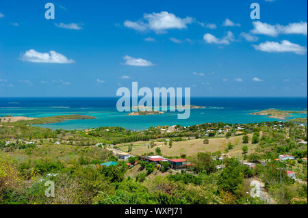 Le Francois, Martinique / 04.08.2014. Martinique, FWI - View to Les Trois Ilets from the mountains Stock Photo