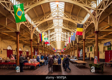 Bideford Pannier Market. The Pannier Market in Bideford in North Devon. On the current site since 1675 the current building dates from 1884. Stock Photo