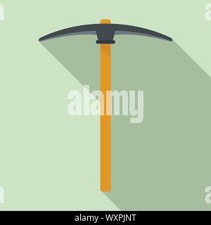 Pick axe icon. Flat illustration of pick axe vector icon for web design Stock Vector