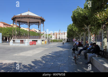 Cervantes square, Alcala de Henares Stock Photo