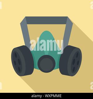 Mine gas mask icon. Flat illustration of mine gas mask vector icon for web design Stock Vector