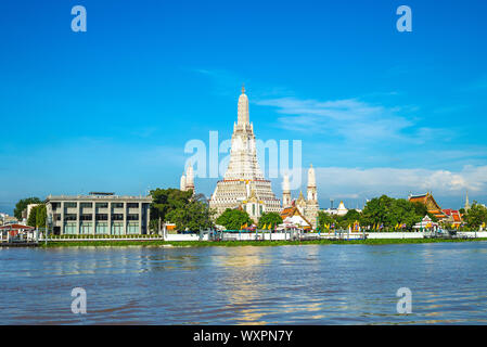 Wat Arun by Chao Phraya River at Bangkok, thailand