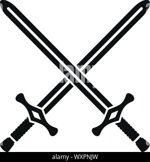 Crossed swords icon. Simple illustration of crossed swords vector icon for web design isolated on white background Stock Vector