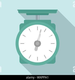 Grocery scales icon. Flat illustration of grocery scales vector icon for web design Stock Vector