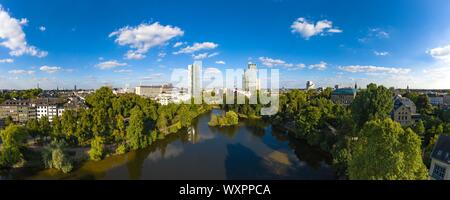 Schwanenspiegel in Dusseldorf Stock Photo